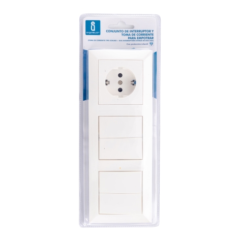 Enchufe interruptor 1 botón Smart Blanco
