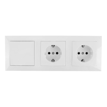 Aigostar - SET 2x Toma de corriente doméstica con un interruptor 2x16A/250V