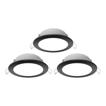 Aigostar - SET 3x Lámpara empotrable de exterior LED LED/4,8W/230V 6500K IP65 negro