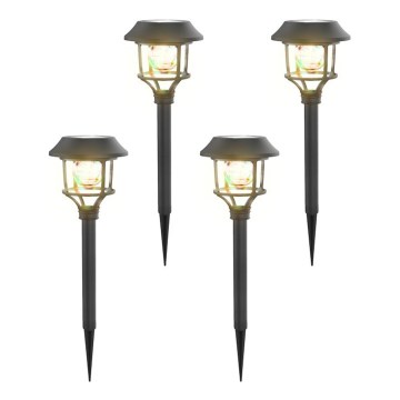 Aigostar - SET 4x Lámpara solar LED RGB LED/0,2W/2V IP44