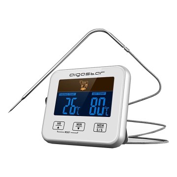 Aigostar - Termómetro para carne con pantalla LCD 0-250 °C 2xAAA