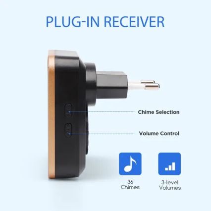 Aigostar - Timbre inalámbrico 230V negro