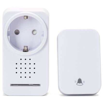 Aigostar - Timbre inalámbrico con enchufe integrado 1Z 230V IPX4 blanco