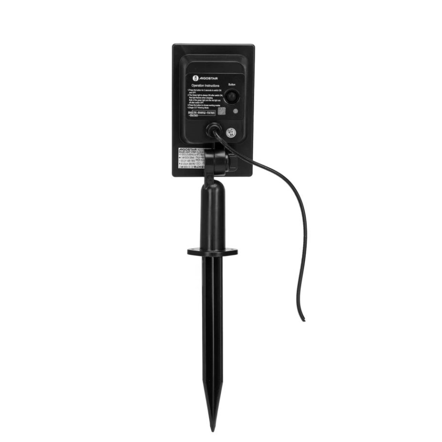 Aigostar - Tira solar LED regulable LED/1,6W/3,2V 3 m 1600 mAh 6500K IP65 + control remoto