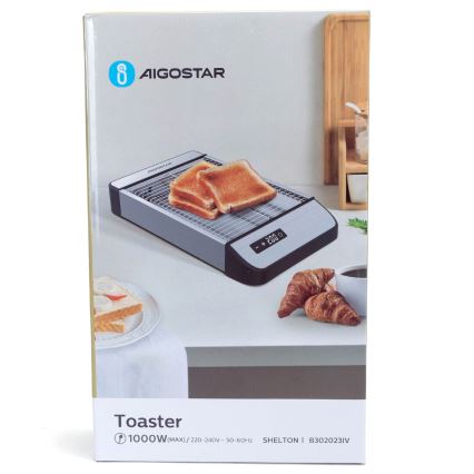 Aigostar - Tostadora 840-1000W/230V cromo mate
