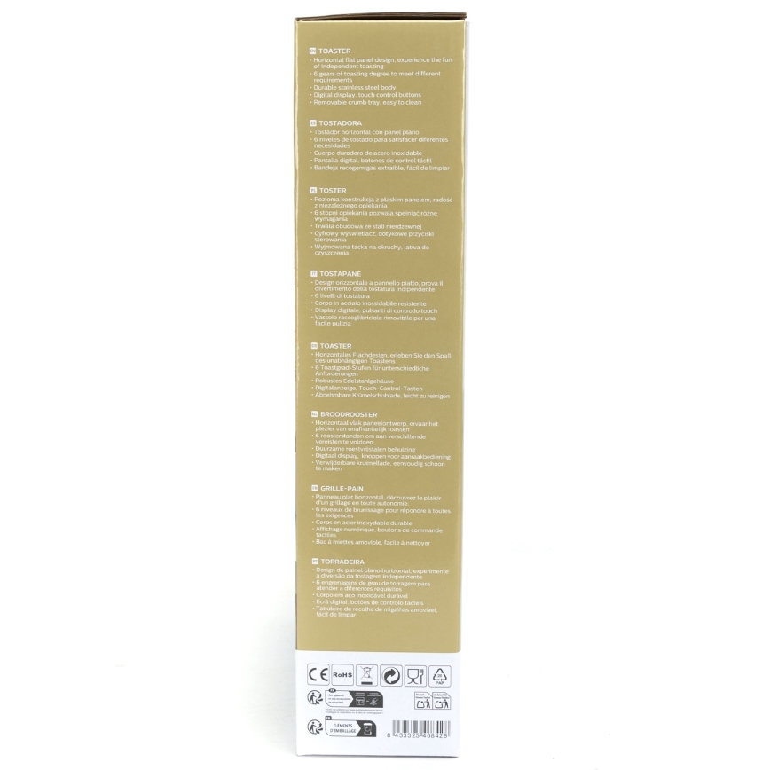 Aigostar - Tostadora 840-1000W/230V cromo mate