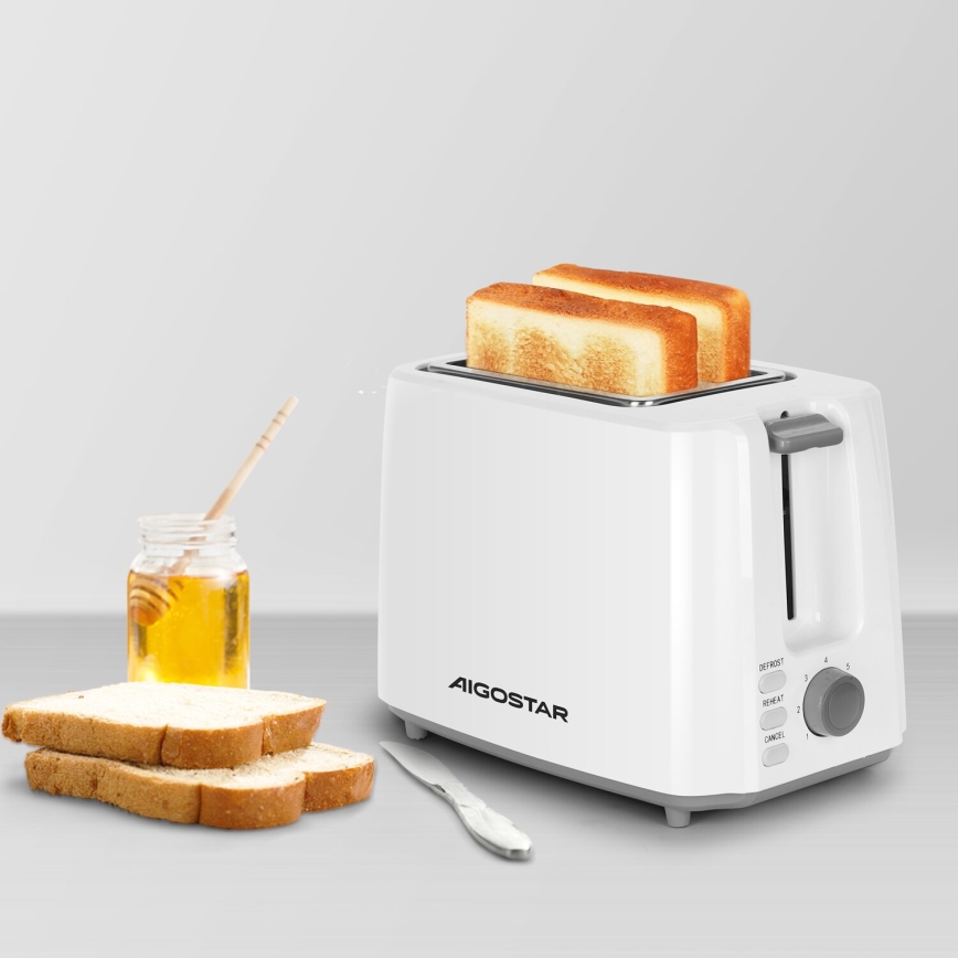 Aigostar - Tostadora con dos agujeros 750W/230V blanco