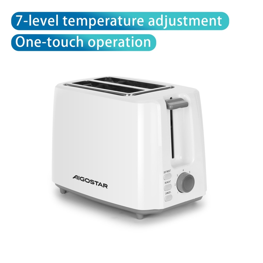 Aigostar - Tostadora con dos agujeros 750W/230V blanco