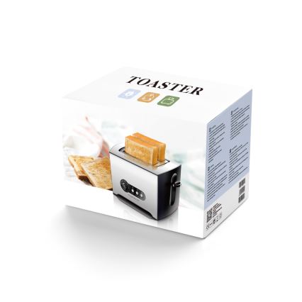 Aigostar - Tostadora con dos agujeros 900W/230V cromo mate