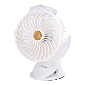 Aigostar - Ventilador de bolsillo recargable 2W/5V 2400mAh USB blanco