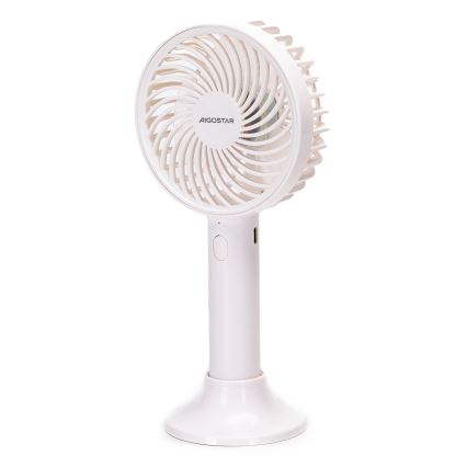 Aigostar - Ventilador de bolsillo recargable 3W/5V 1500mAh USB blanco