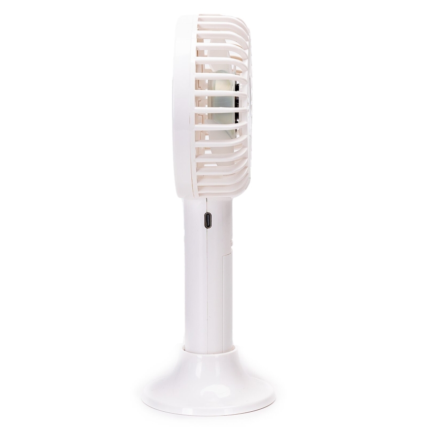 Aigostar - Ventilador de bolsillo recargable 3W/5V 1500mAh USB blanco