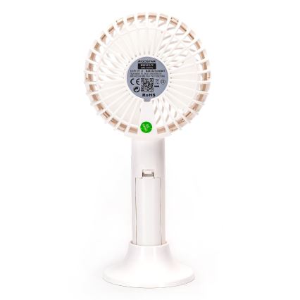 Aigostar - Ventilador de bolsillo recargable 3W/5V 1500mAh USB blanco