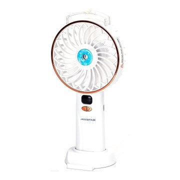 Aigostar - Ventilador de bolsillo recargable 5W/5V 2400mAh USB blanco