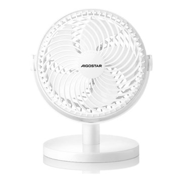 Aigostar - Ventilador de mesa 3W/5V blanco