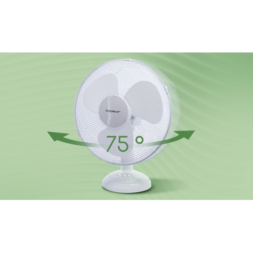 Aigostar - Ventilador de mesa 40W/230V blanco