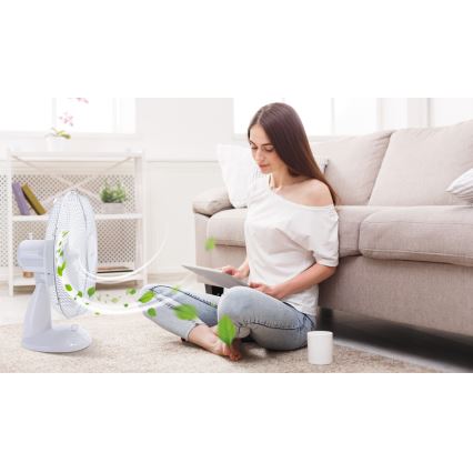 Aigostar - Ventilador de mesa 40W/230V blanco