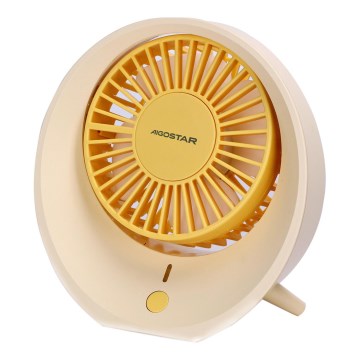Aigostar - Ventilador de mesa recargable 3W/5V 1200mAh USB naranja