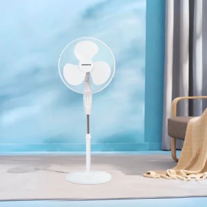 Aigostar - Ventilador de pie 40W/230V blanco