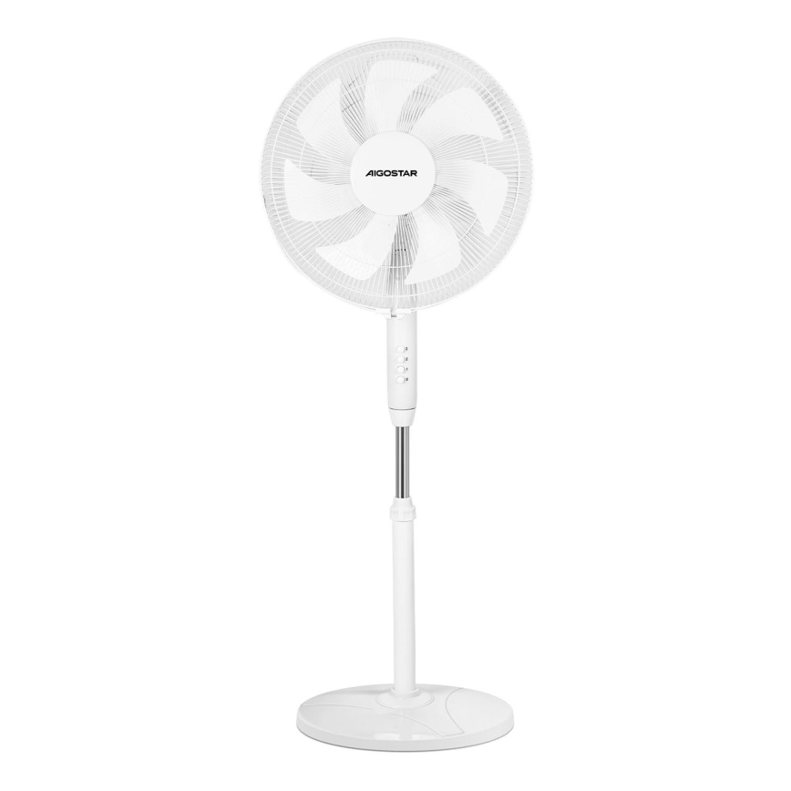 Aigostar - Ventilador de pie 60W/230V blanco