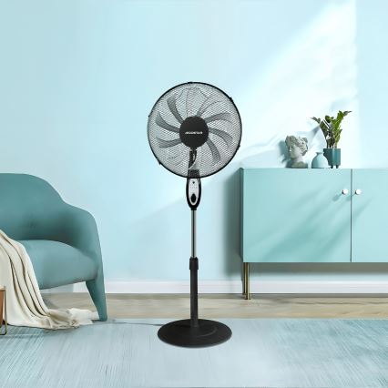Aigostar - Ventilador de pie 60W/230V negro + control remoto
