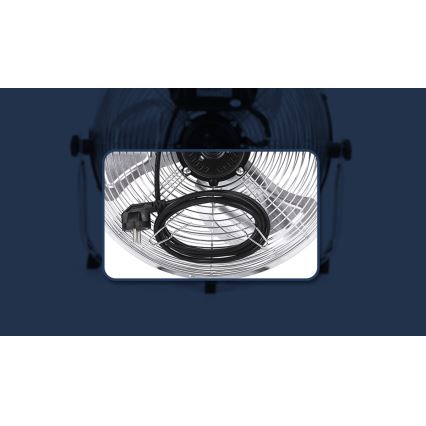 Aigostar - Ventilador de suelo 100W/230V cromo brillante