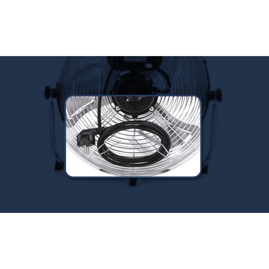 Aigostar - Ventilador de suelo 100W/230V cromo brillante