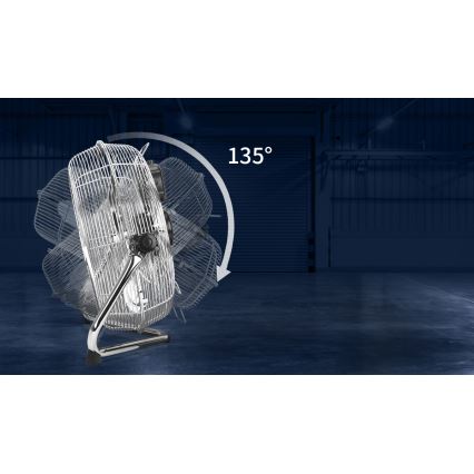 Aigostar - Ventilador de suelo 100W/230V cromo brillante