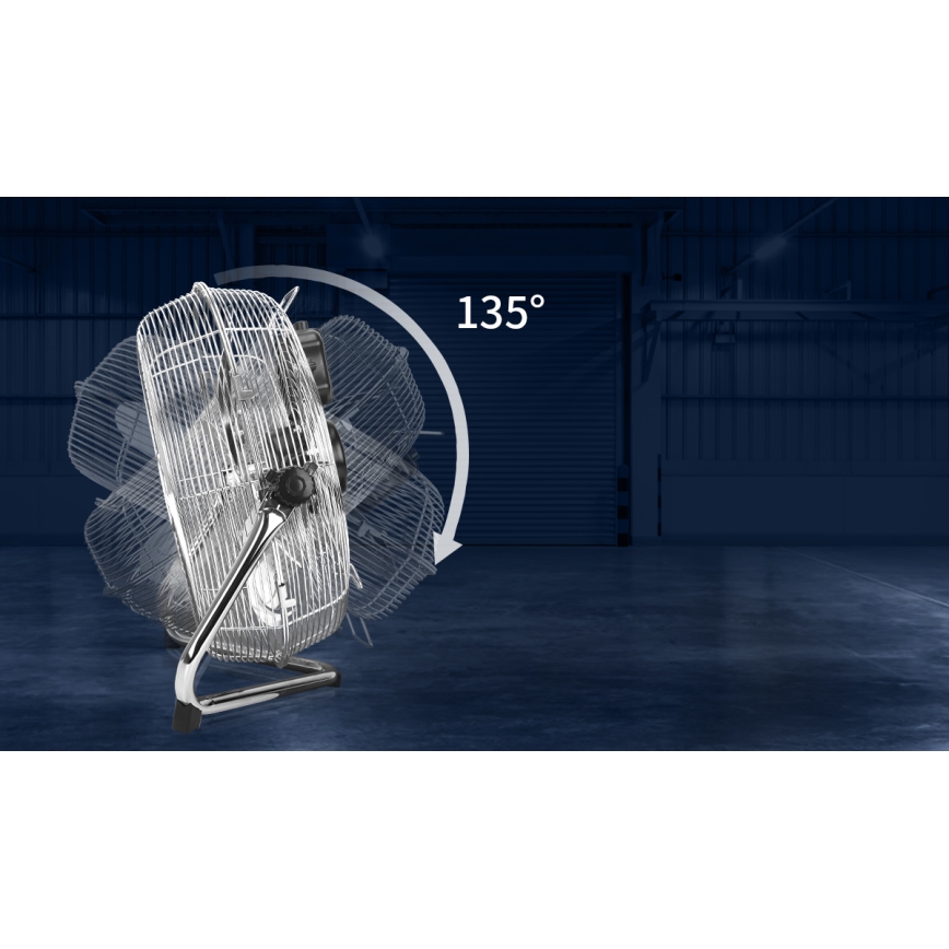 Aigostar - Ventilador de suelo 100W/230V cromo brillante