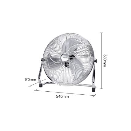 Aigostar - Ventilador de suelo 100W/230V cromo brillante