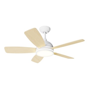 Aigostar - Ventilador de techo LED regulable LED/20W/230V 2700-6500K 132cm blanco/beige + control remoto