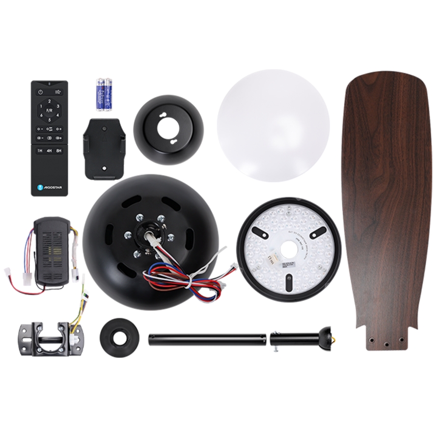 Aigostar - Ventilador de techo LED regulable LED/24W/230V 2700-6500K 106,6 cm + control remoto