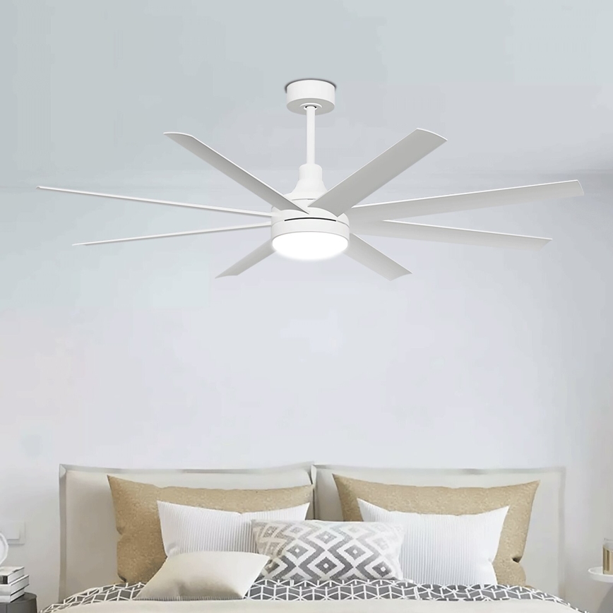 Aigostar - Ventilador de techo LED regulable LED/24W/230V 2700-6500K diá. 165 cm + control remoto blanco
