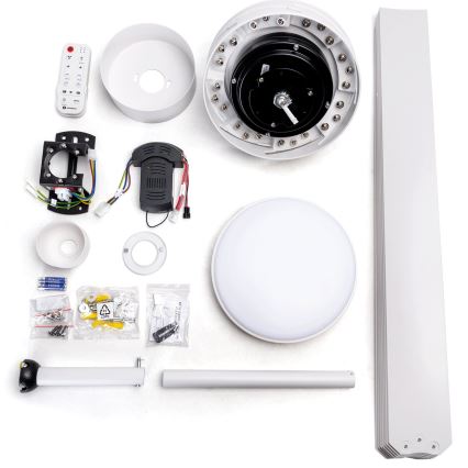 Aigostar - Ventilador de techo LED regulable LED/24W/230V 2700-6500K diá. 165 cm + control remoto blanco