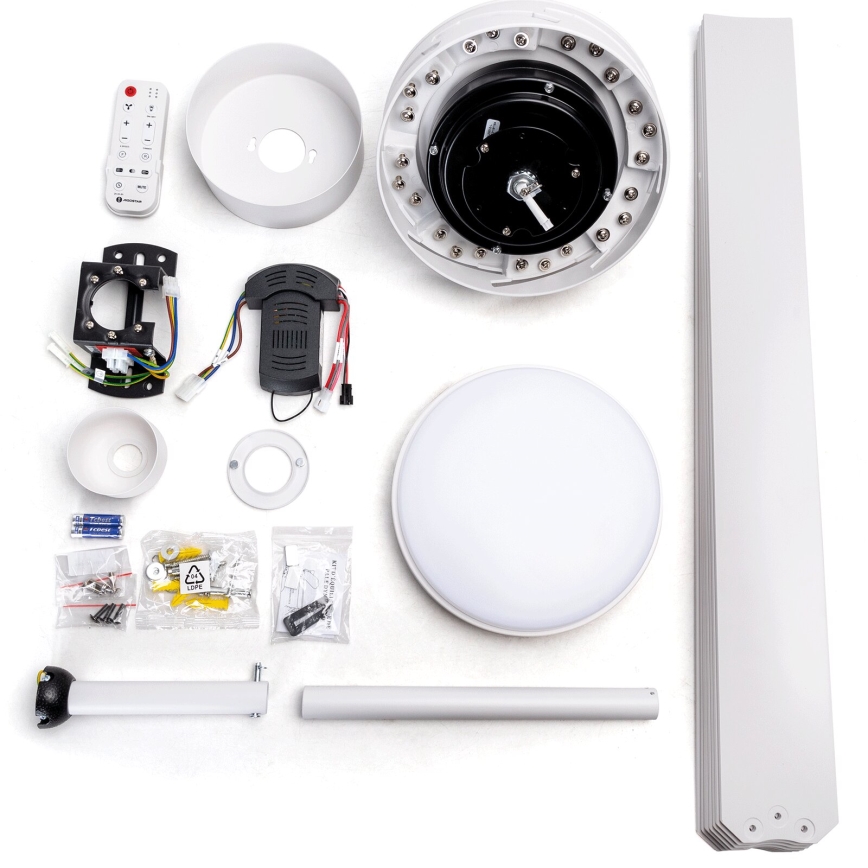 Aigostar - Ventilador de techo LED regulable LED/24W/230V 2700-6500K diá. 165 cm + control remoto blanco