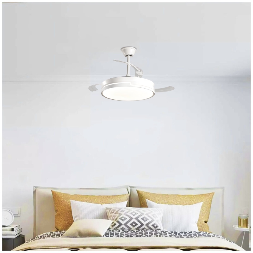 Aigostar - Ventilador de techo LED regulable LED/36W/230V 2700-6500K diá. 107 cm + control remoto blanco