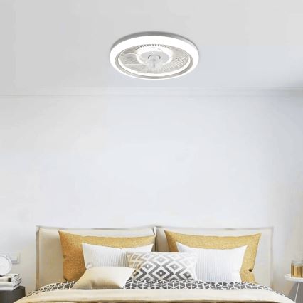 Aigostar - Ventilador de techo LED regulable LED/40W/230V 2700/4000/6500K diá. 50 cm + control remoto blanco