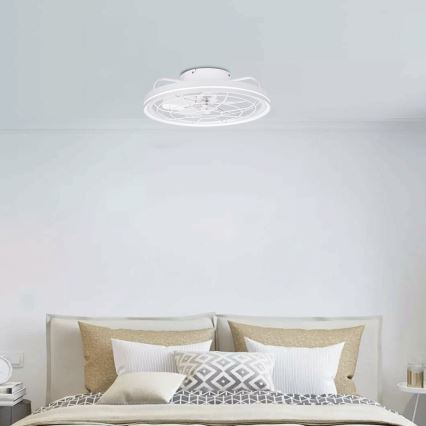 Aigostar - Ventilador de techo LED regulable LED/40W/230V 2700-6500K diá. 48 cm + control remoto blanco
