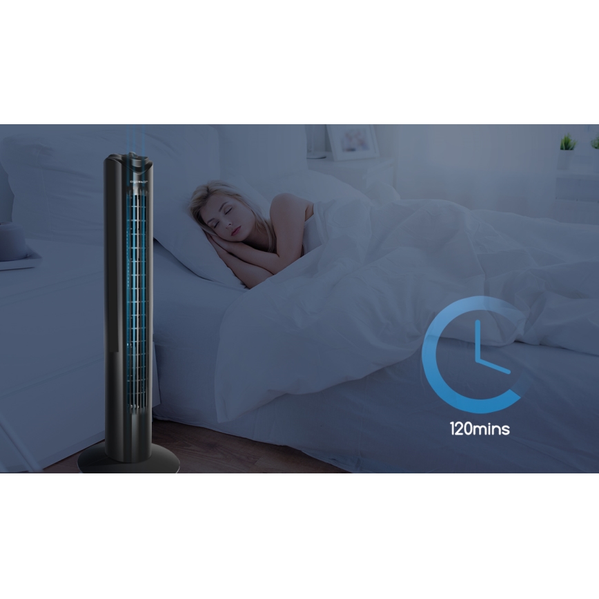 Aigostar - Ventilador de torre 45W/230V negro