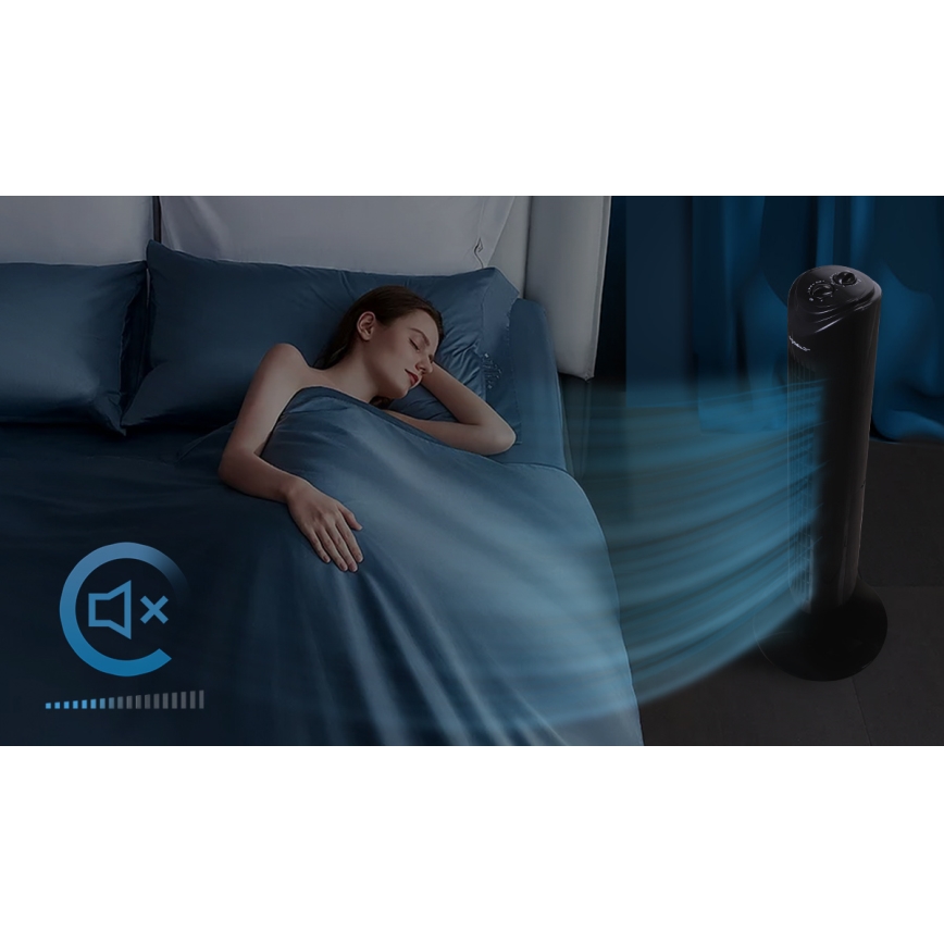 Aigostar - Ventilador de torre 45W/230V negro