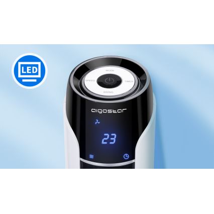 Aigostar - Ventilador de torre 50W/230V negro/blanco + control remoto