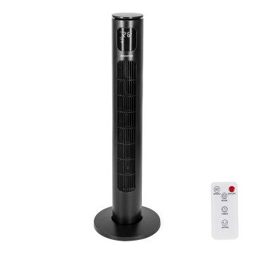 Aigostar - Ventilador de torre 50W/230V negro Wi-Fi + control remoto