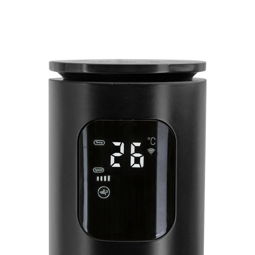 Aigostar - Ventilador de torre 50W/230V negro Wi-Fi + control remoto