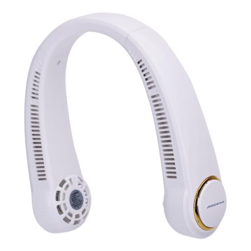 Aigostar - Ventilador recargable para el cuello 4W/5V 2000mAh blanco