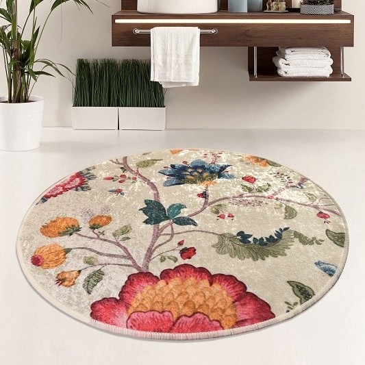 Alfombra de baño ARYA diá. 100 cm colorido