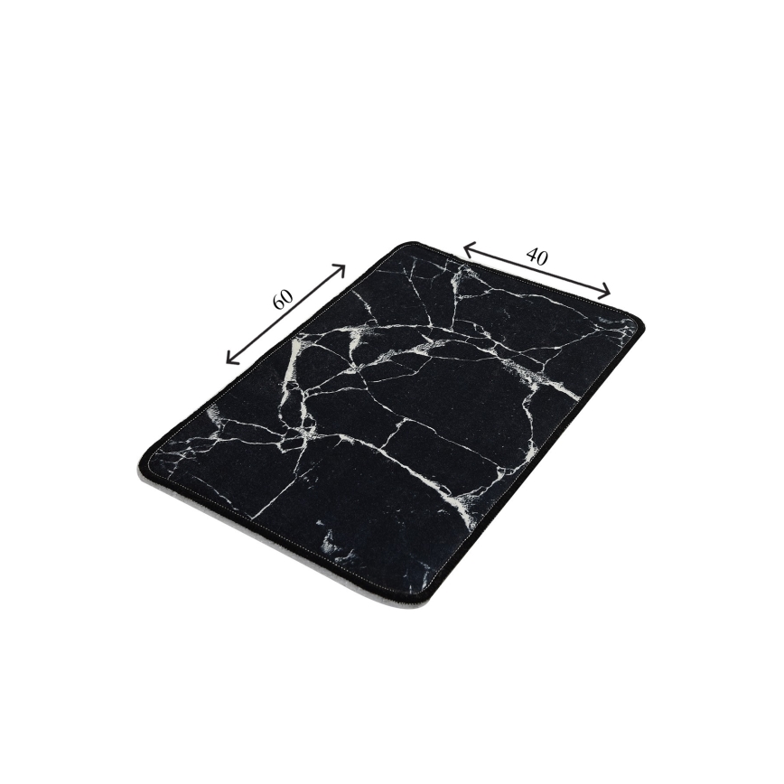 Alfombra de baño MARBLE 40x60 cm negro