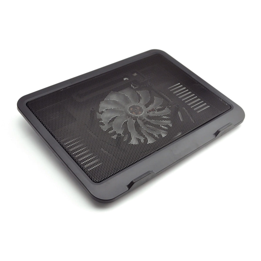 Almohadilla de refrigeración para portátil 1x ventilador 1xUSB negro