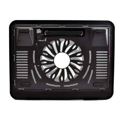 Almohadilla de refrigeración para portátil 1x ventilador 1xUSB negro