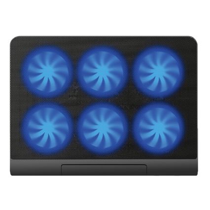 Almohadilla de refrigeración para portátil 6x ventilador 2xUSB negro