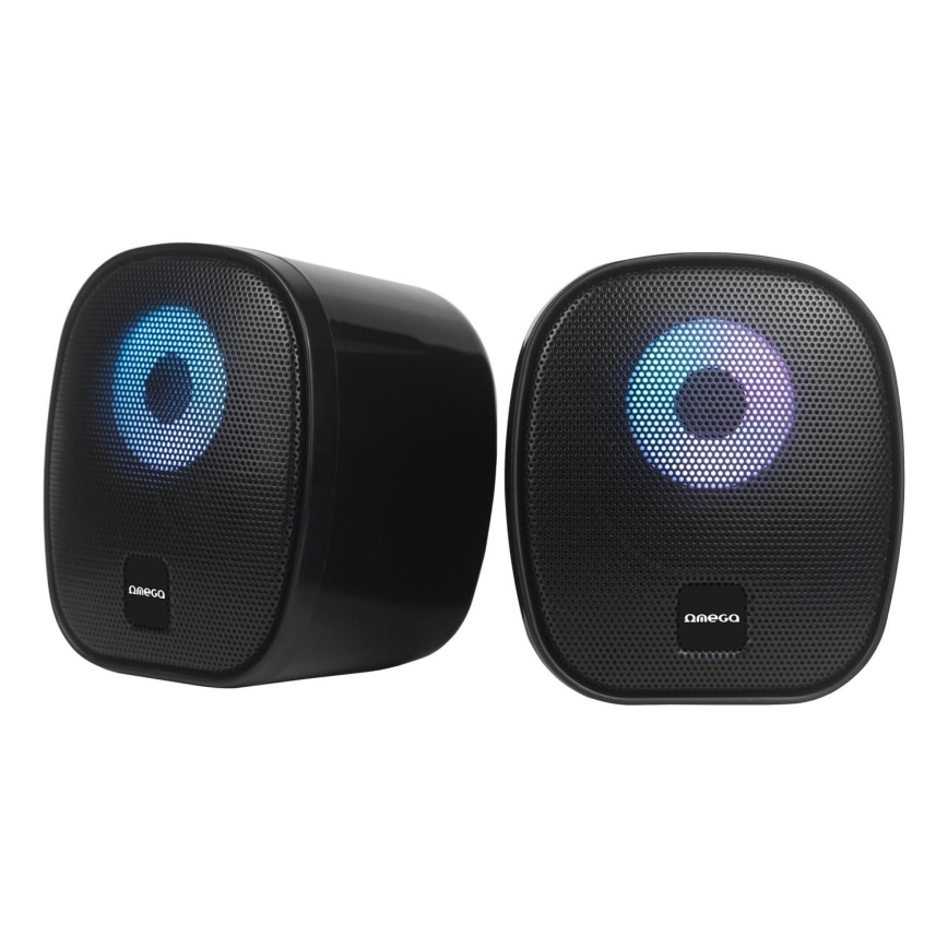 Altavoces USB con retroiluminación RGB 2x3W/5V negro